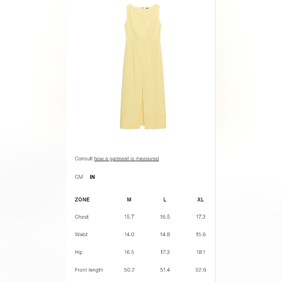 Zara Light Yellow Midi Dress - Picture 7 of 7